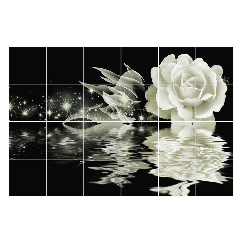 Samolepka na dlaždice Odraz květiny ve vodě