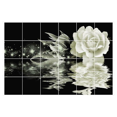 Samolepka na dlaždice Odraz květiny ve vodě