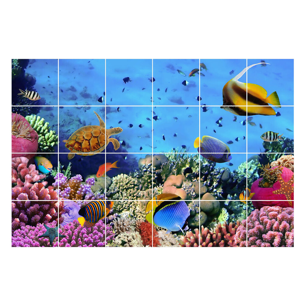 Nálepka na dlaždice Korálový útes s rybami