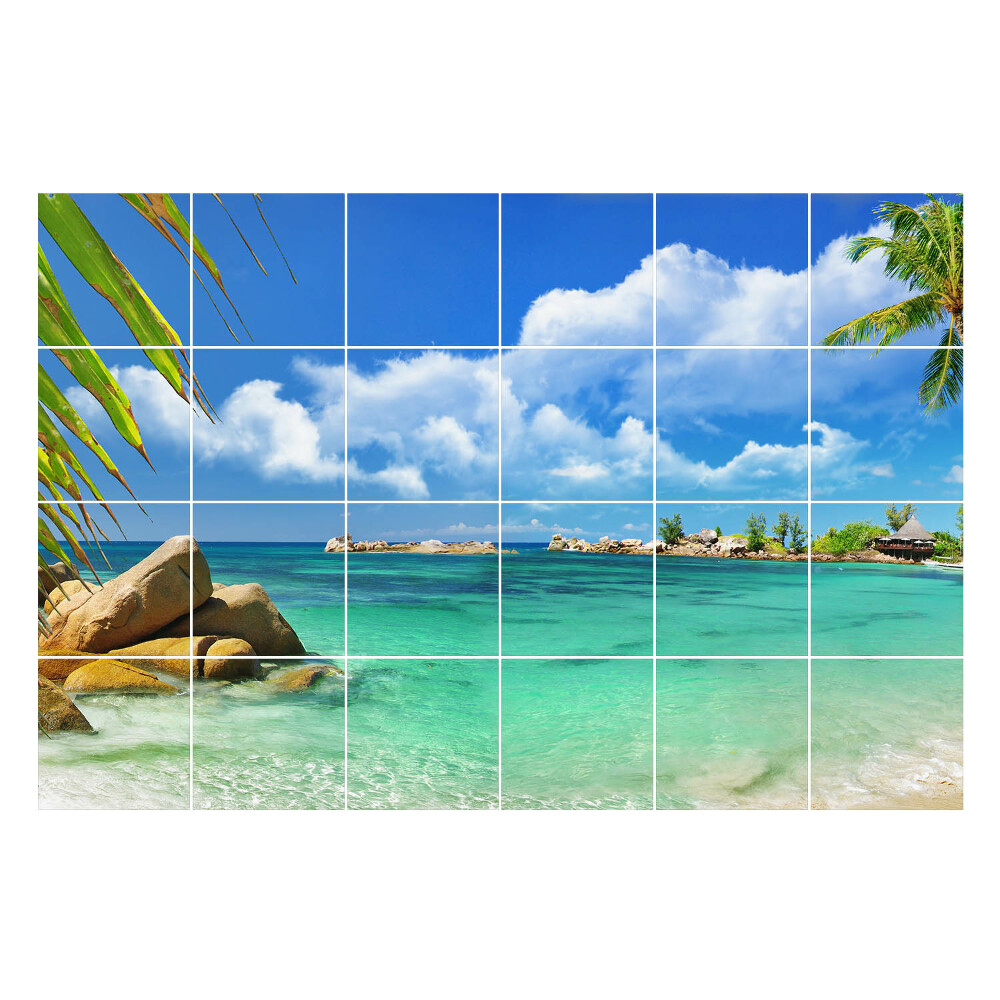 Nálepka na dlaždice Tropický ráj u vody