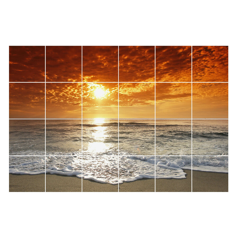 Samolepka na dlaždice Západ slunce nad mořem