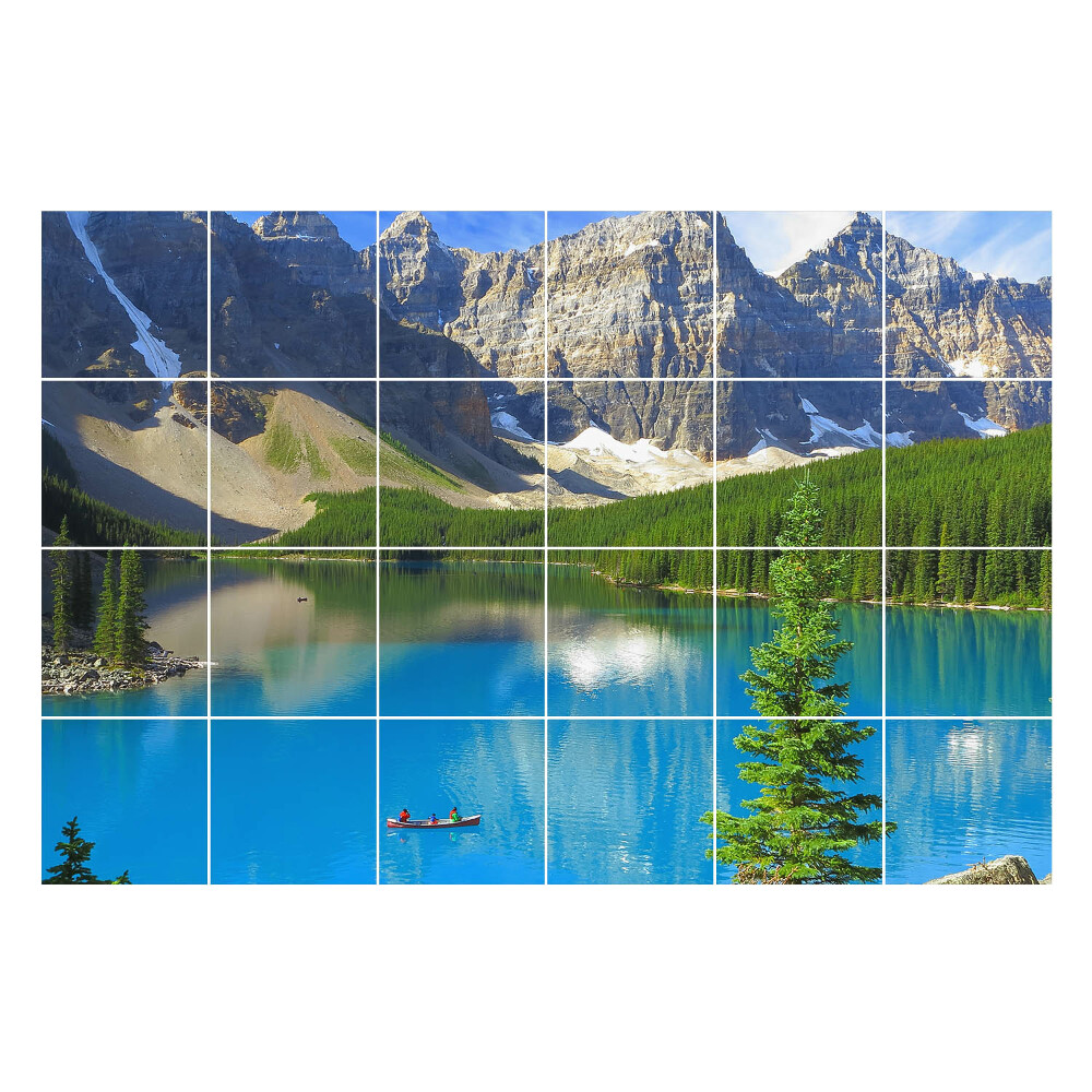 Nálepka na dlaždice Horská krajina s jezerem