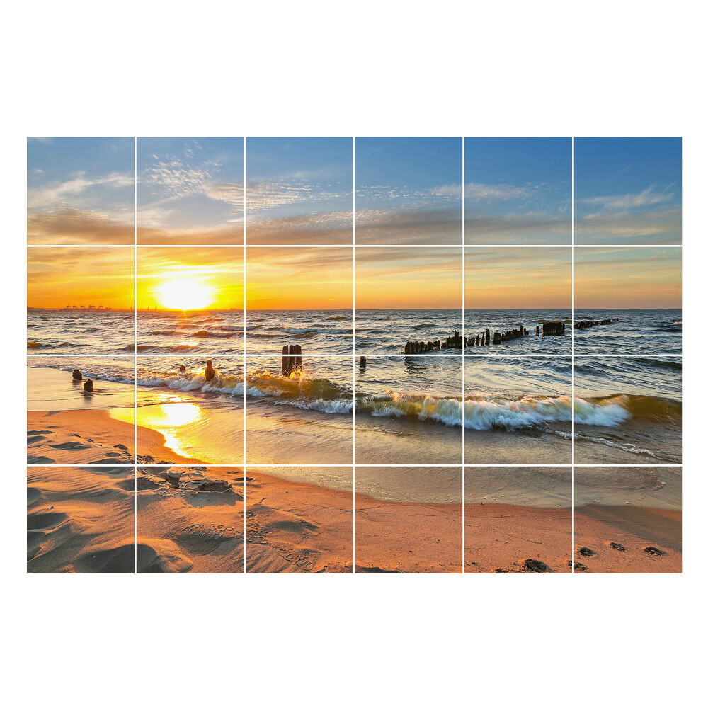 Nálepka na dlaždice Západ slunce nad mořem