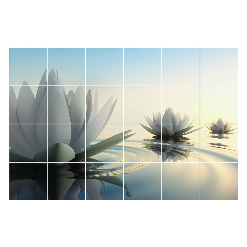 Nálepka na dlaždice Květiny na vodě