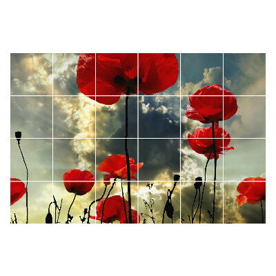 Nálepka na dlaždice Květiny proti obloze