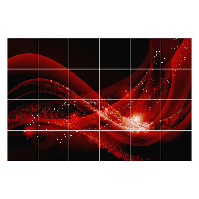 Samolepka na dlaždice Dynamické vlny s leskem