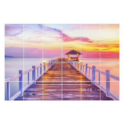 Samolepka na dlaždice Molo nad klidnou vodou