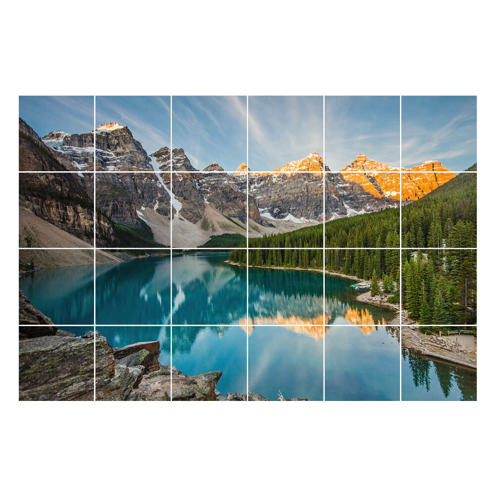 Nálepka na dlaždice Horská krajina s jezerem