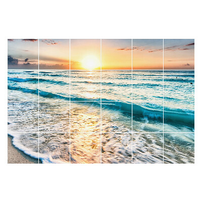 Samolepka na dlaždice Západ slunce nad mořem