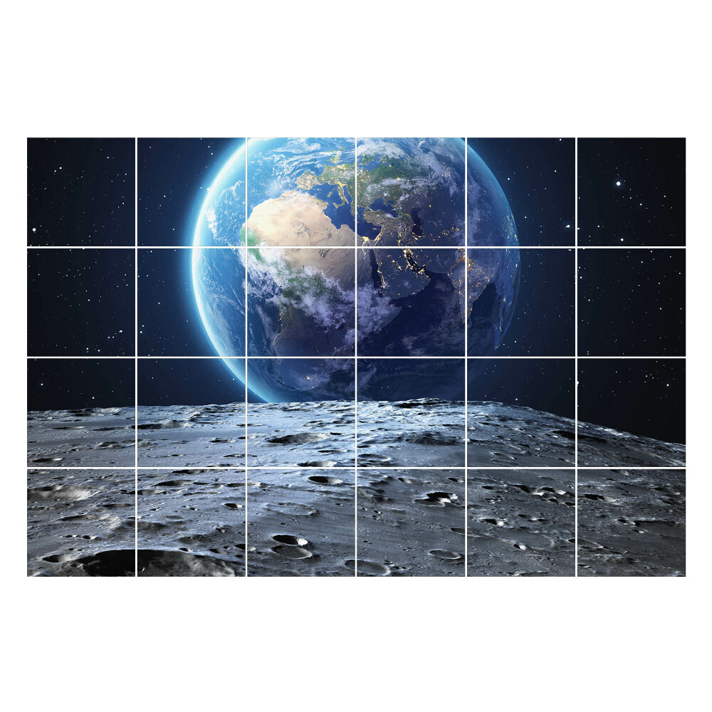 Samolepka na dlaždice Pohled na Zemi z Měsíce
