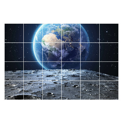 Samolepka na dlaždice Pohled na Zemi z Měsíce