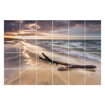 Nálepka na dlaždice Západ slunce nad mořem