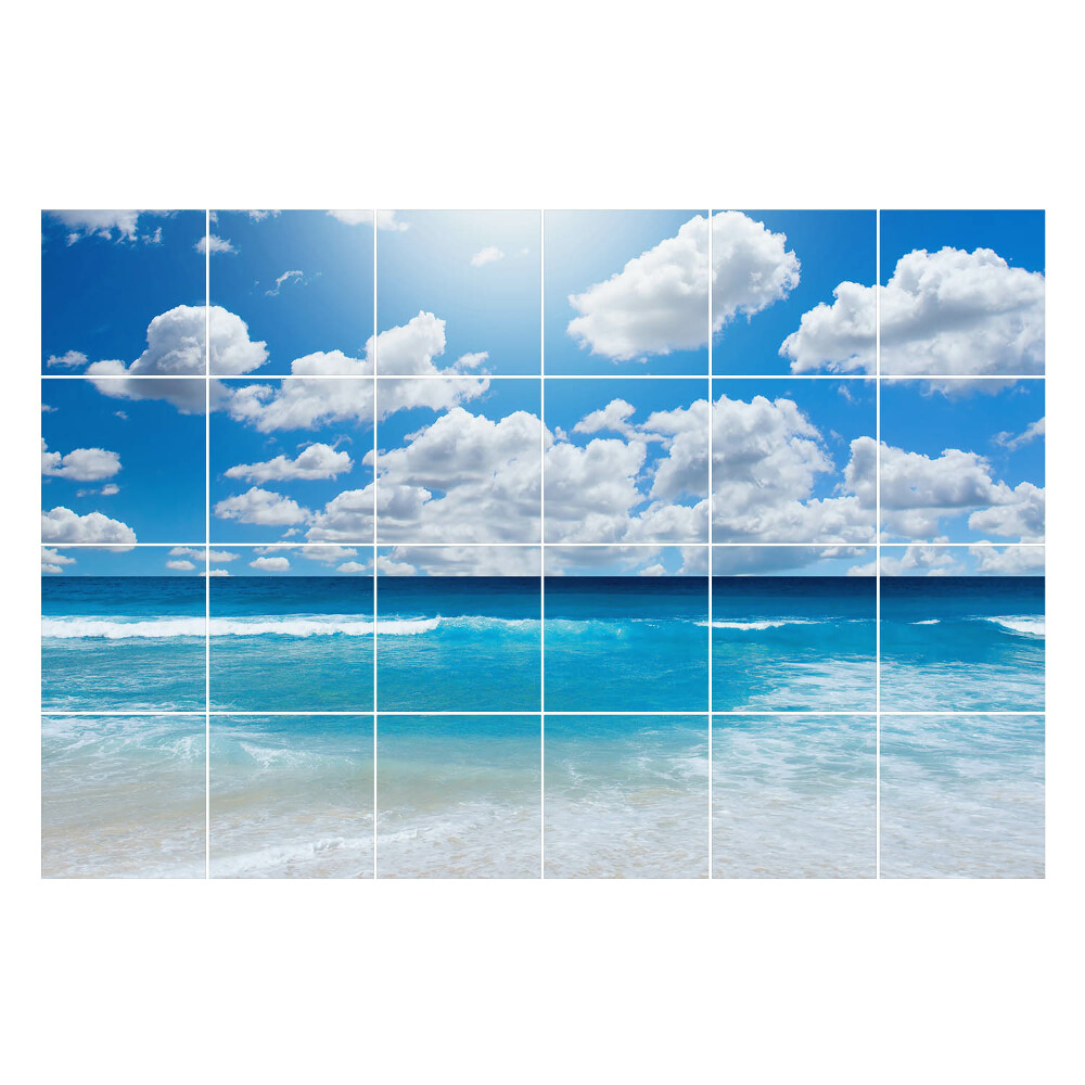 Nálepka na dlaždice Klidná pláž s vlnami