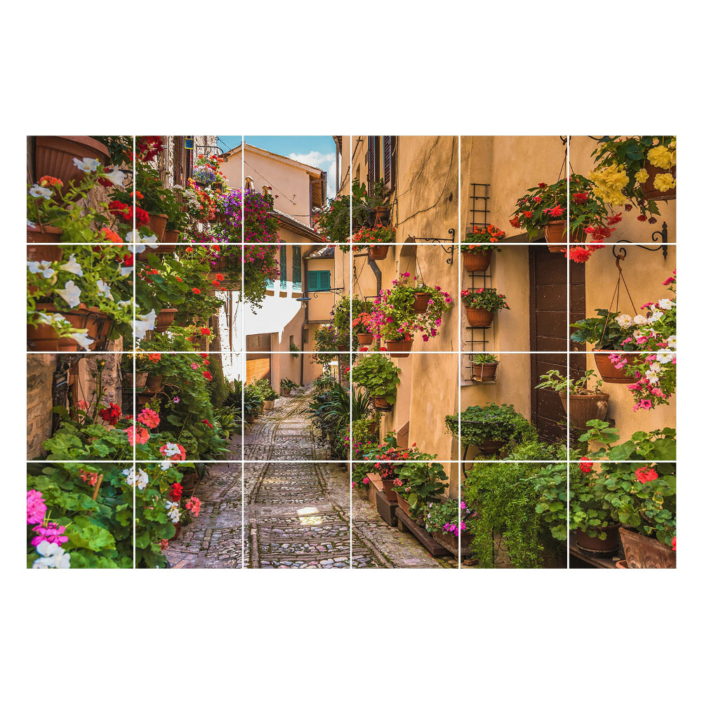 Samolepka na dlaždice Okouzlující květinová alej