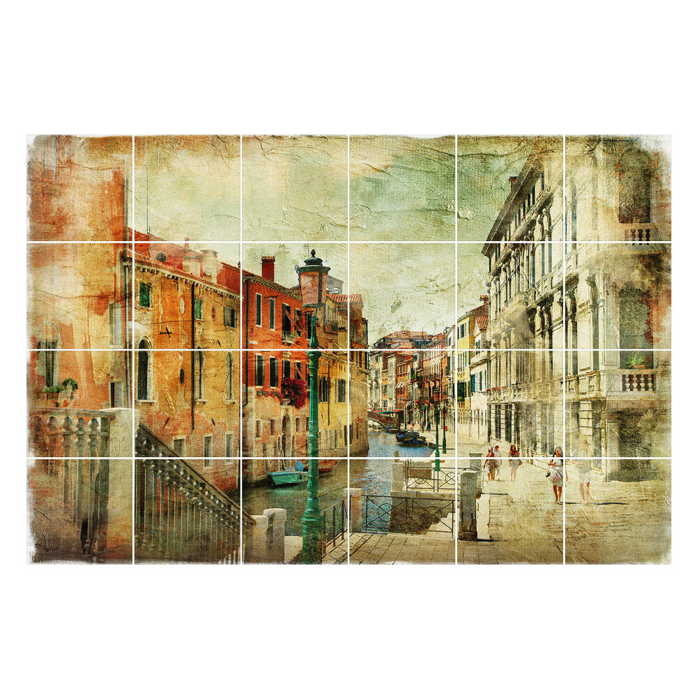 Samolepka na dlaždice Benátky v malířském stylu