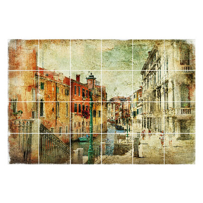 Samolepka na dlaždice Benátky v malířském stylu