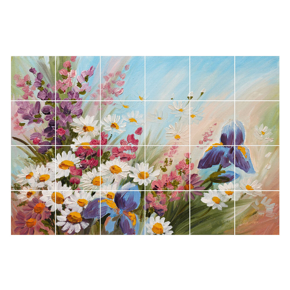 Nálepka na dlaždice Květinová kytice v jarním prostředí