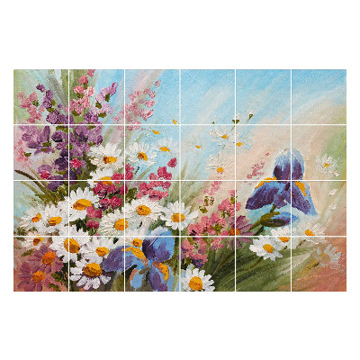 Nálepka na dlaždice Květinová kytice v jarním prostředí