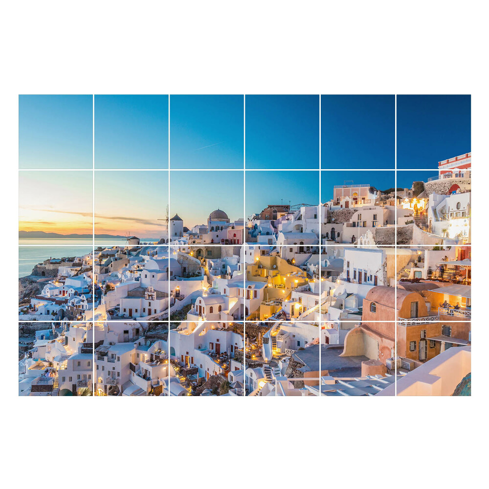 Nálepka na dlaždice Malebná architektura ostrova