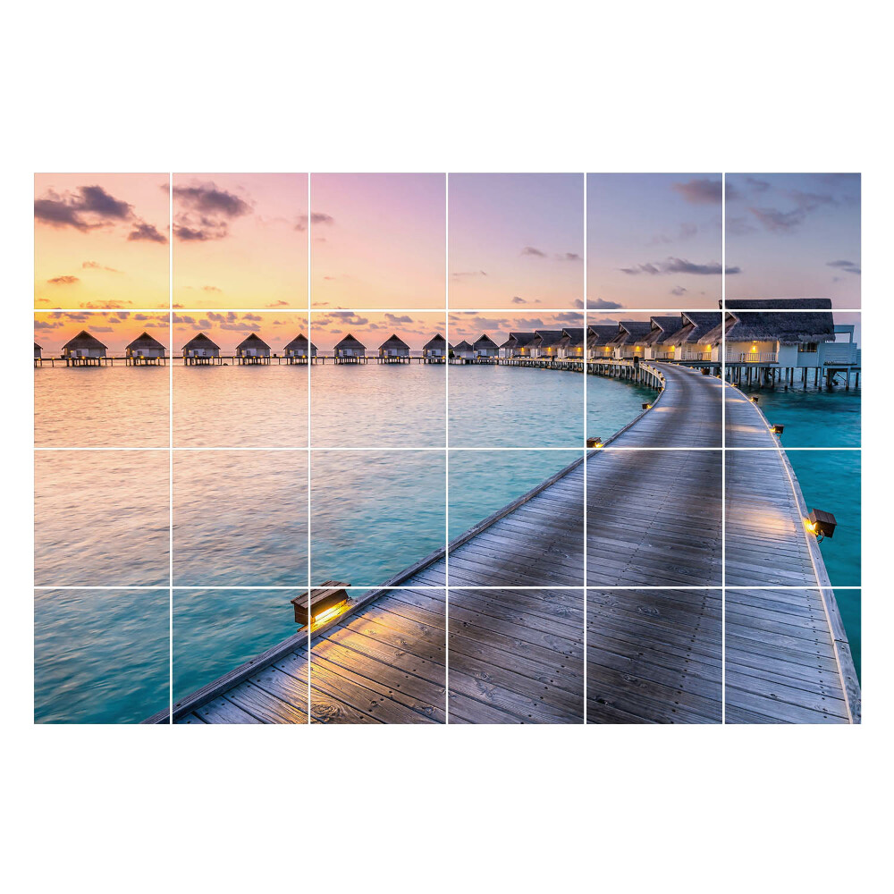 Samolepka na dlaždice Molo nad klidnou vodou