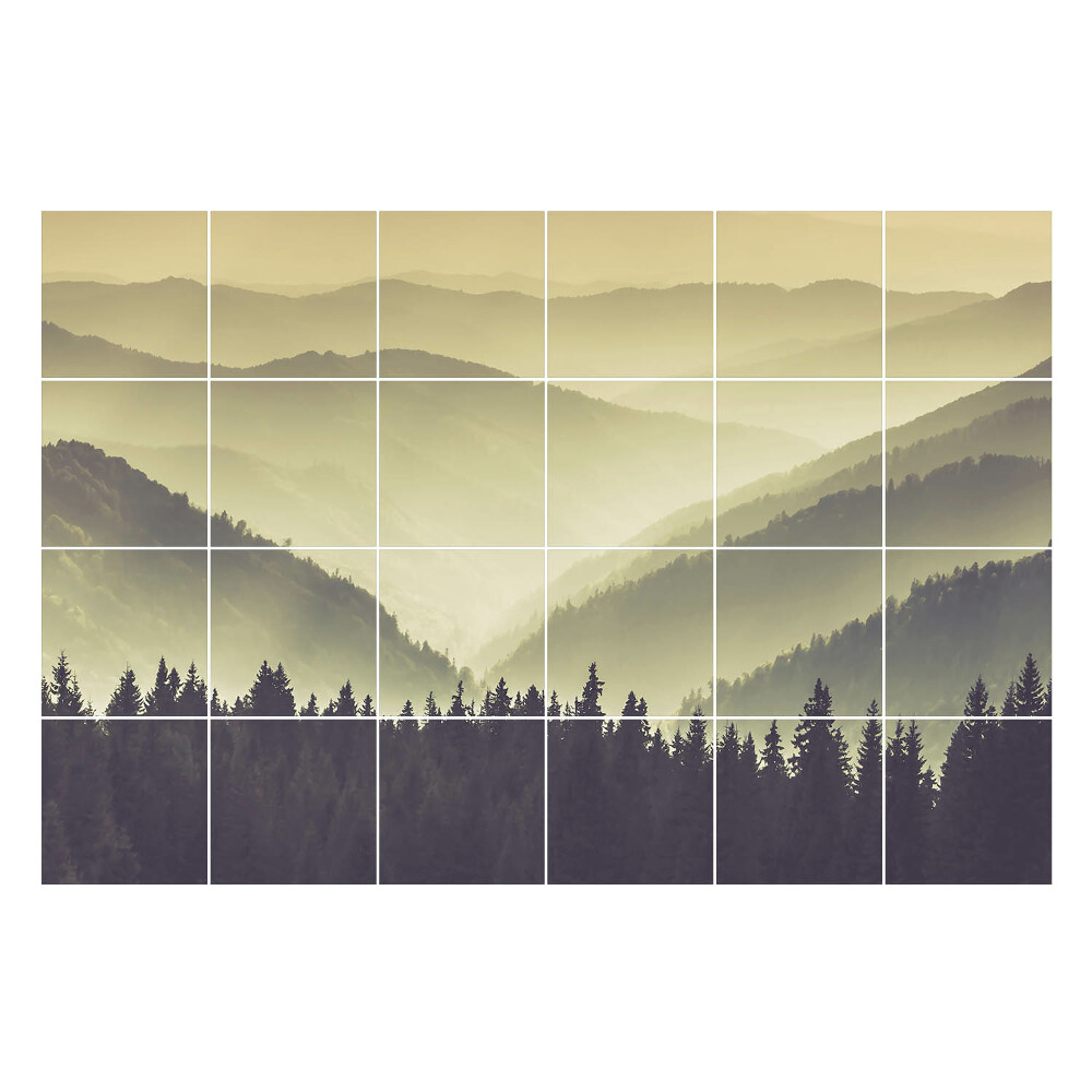 Nálepka na dlaždice Mystické horské krajiny