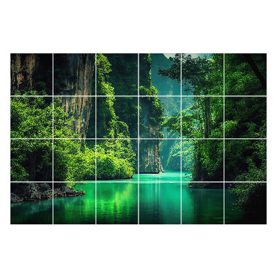 Nálepka na dlaždice Malebné údolí s vodou