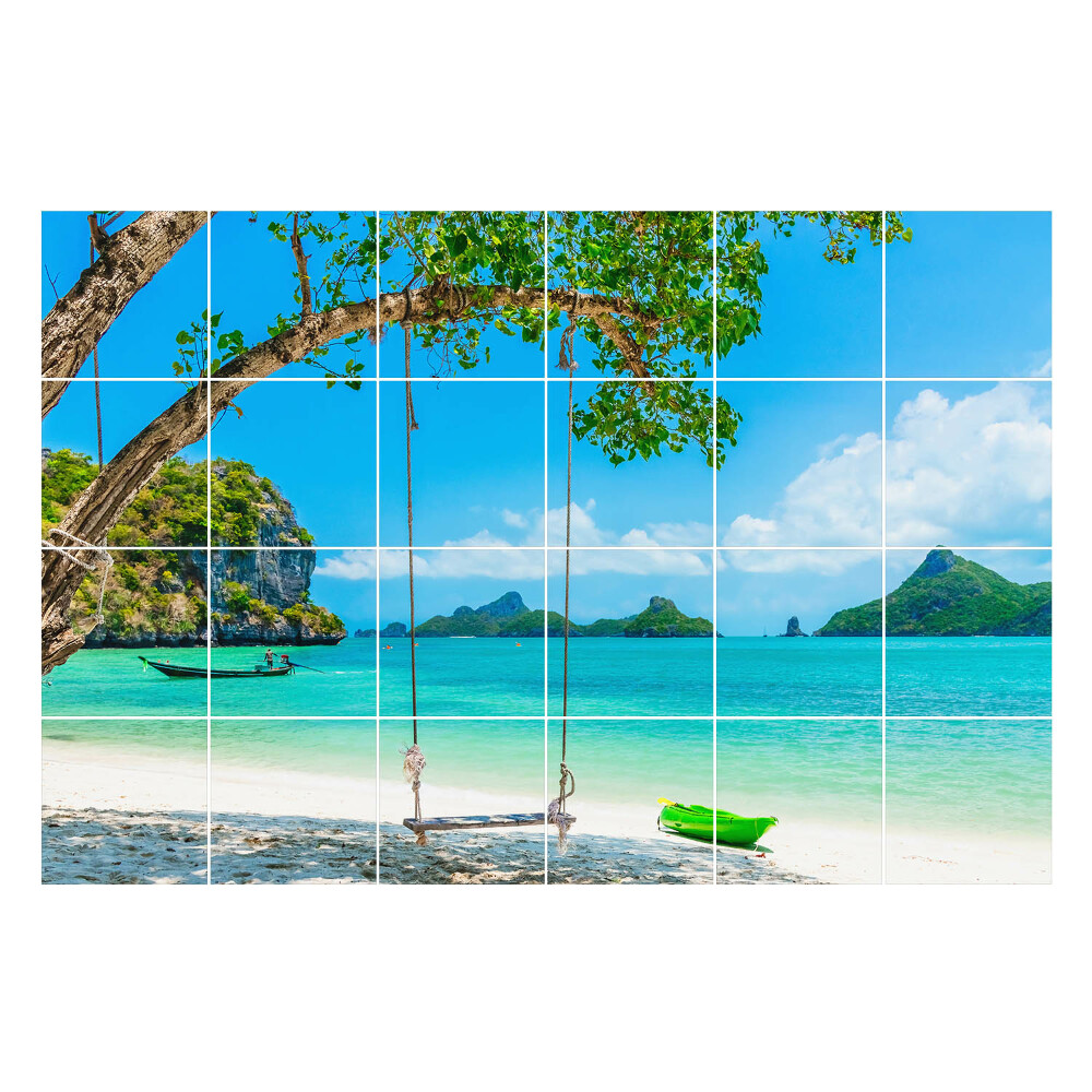 Samolepka na dlaždice Houpačka u moře