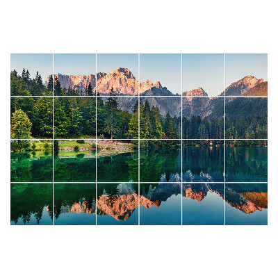 Samolepka na dlaždice Horská krajina s odrazem