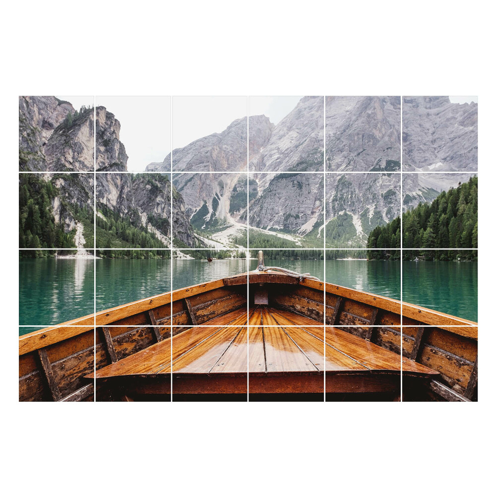 Nálepka na dlaždice Výhled na jezero z lodi