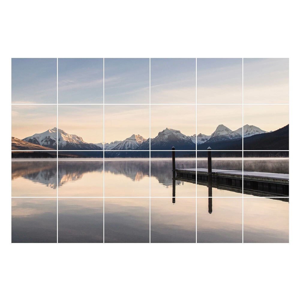 Nálepka na dlaždice Horská krajina u jezera