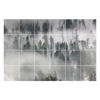 Nálepka na dlaždice Mlžná lesní scenérie