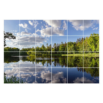 Nálepka na dlaždice Odraz mraků ve vodě