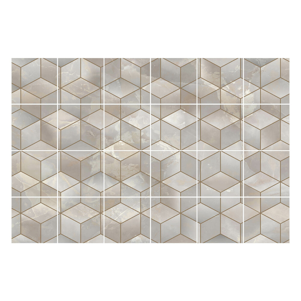 Samolepka na dlaždice Kubické motivy v aranžmá