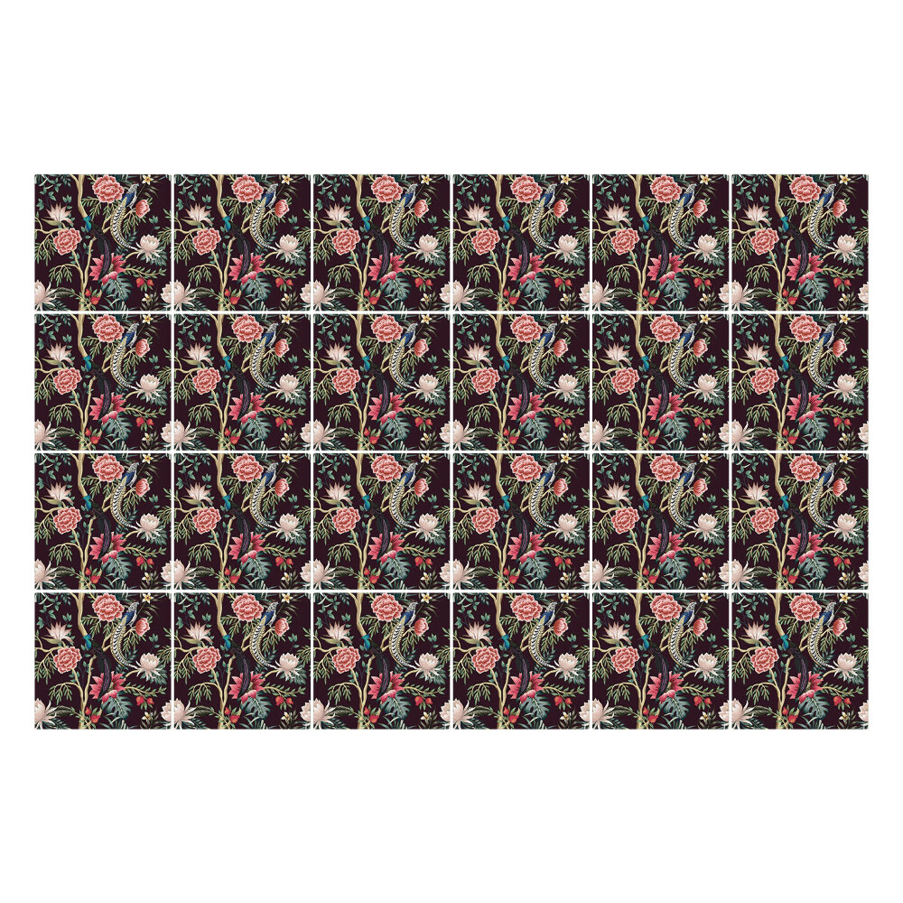 Samolepka na dlaždice Vertikální květinový motiv