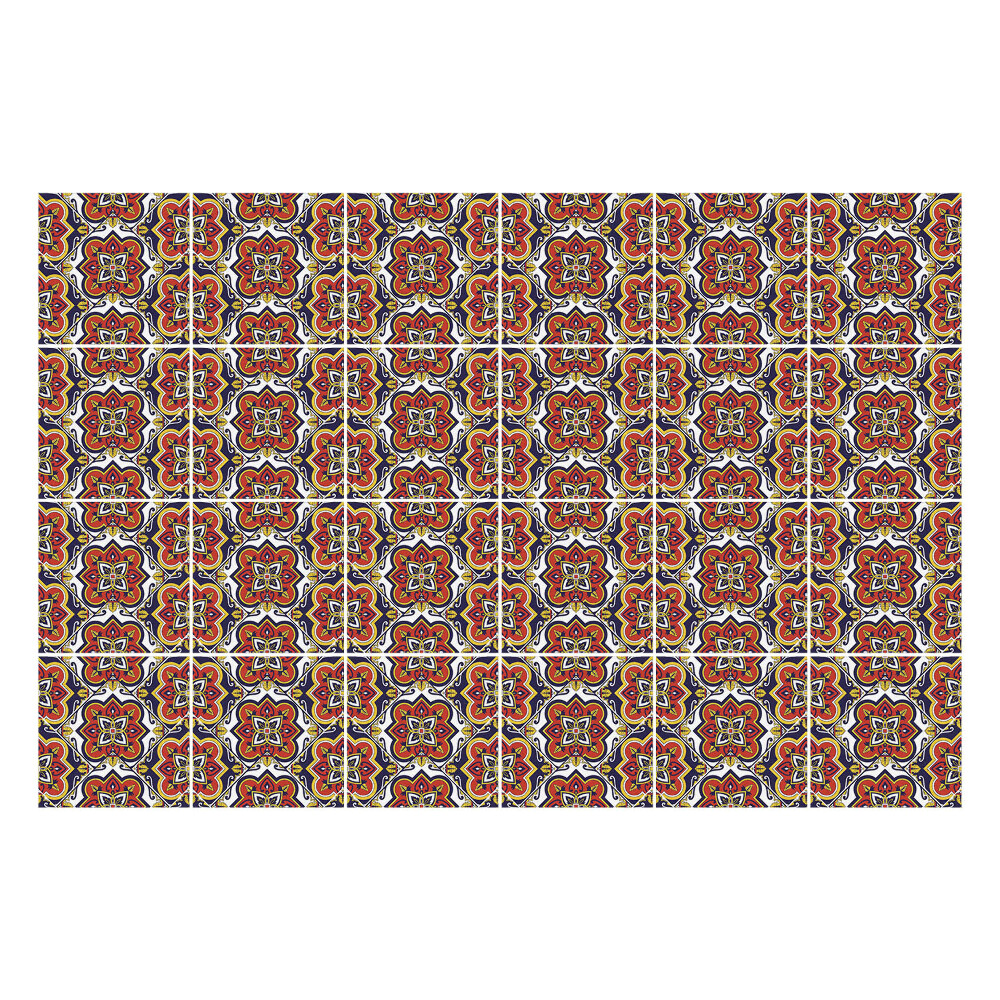 Nálepka na dlaždice Květinové ornamenty v lidovém stylu