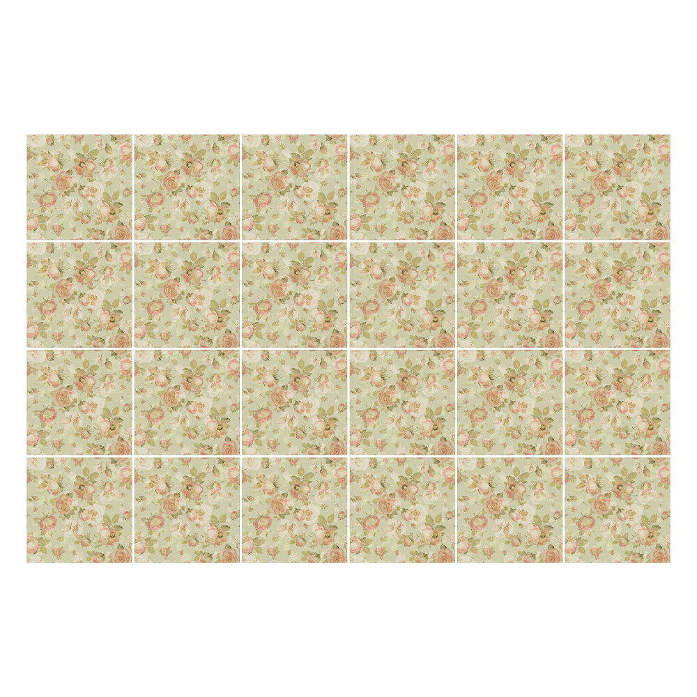 Nálepka na dlaždice Vintage květinový motiv