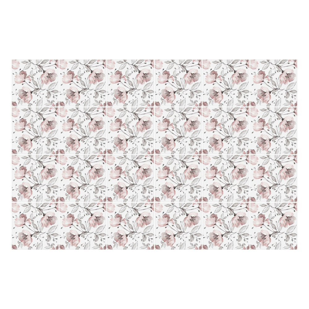 Samolepka na dlaždice Květinový motiv s listy