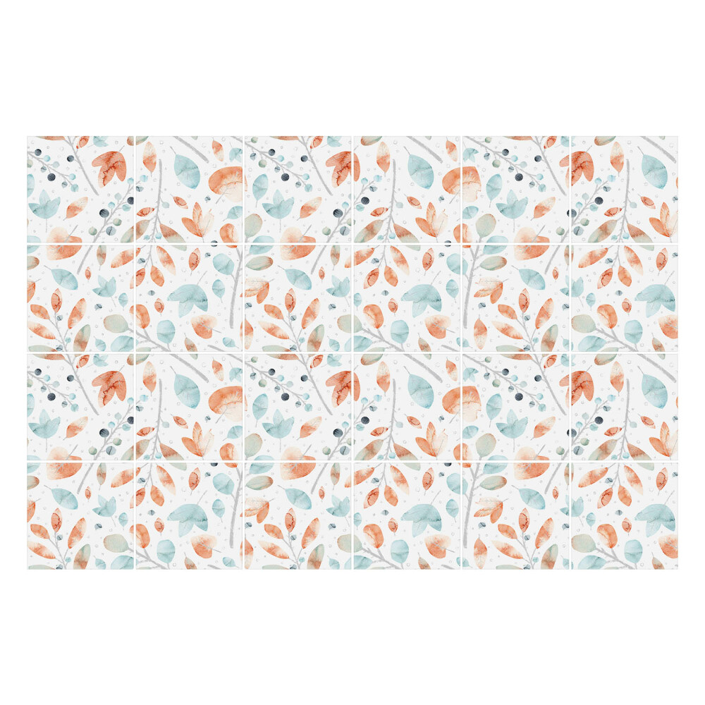 Nálepka na dlaždice Květinové motivy listů