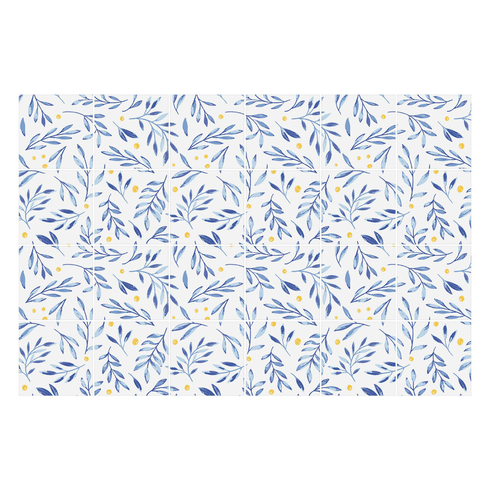 Nálepka na dlaždice Jemné listy s akcenty