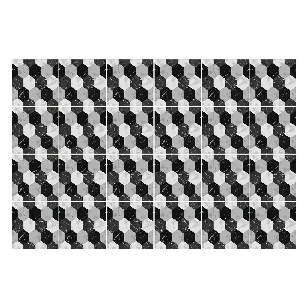 Samolepka na dlaždice Geometrické šestiúhelníky