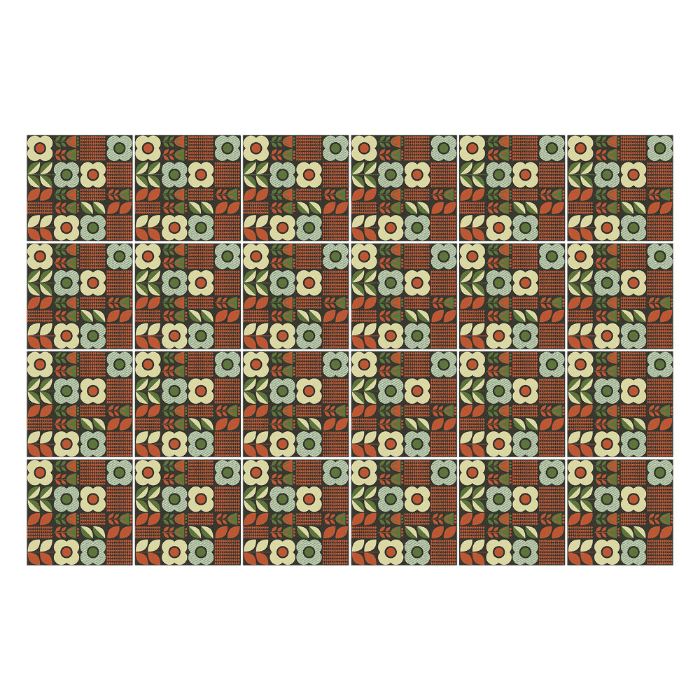 Nálepka na dlaždice Květinové dlaždicové motivy