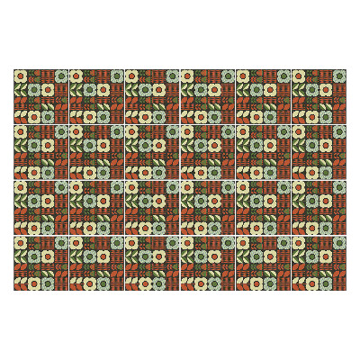 Nálepka na dlaždice Květinové dlaždicové motivy