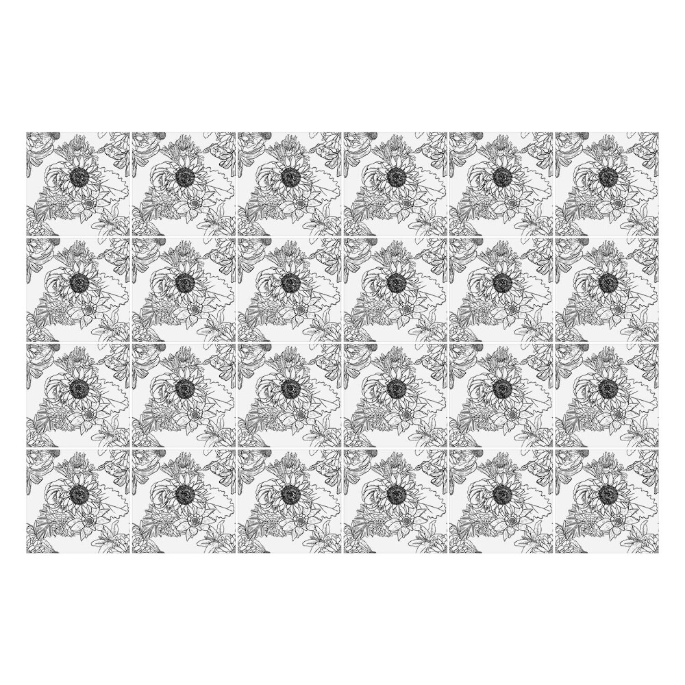 Nálepka na dlaždice Květinový motiv v síťovině