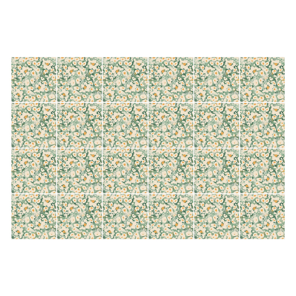 Samolepka na dlaždice Květinový motiv s puntíky