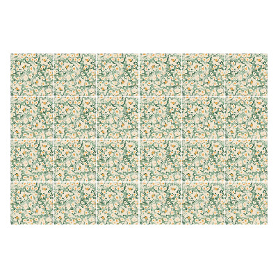 Samolepka na dlaždice Květinový motiv s puntíky