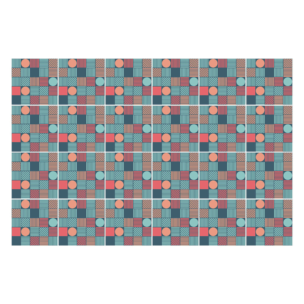 Nálepka na dlaždice Retro geometrický vzor