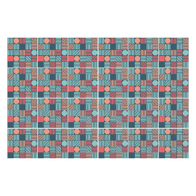 Nálepka na dlaždice Retro geometrický vzor