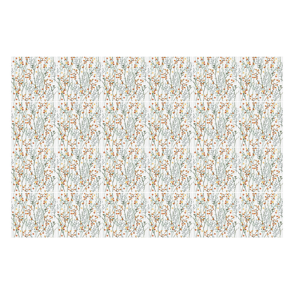 Nálepka na dlaždice Jemné větvičky s květinami