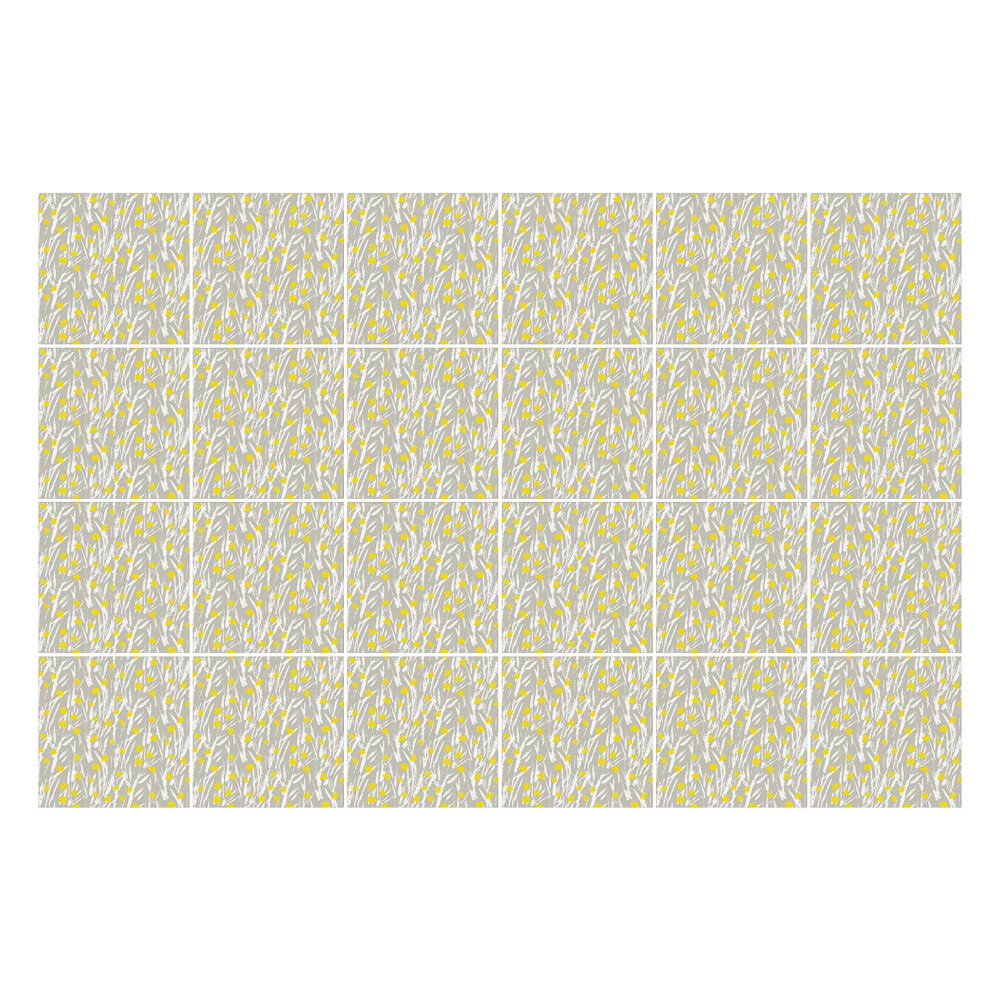 Nálepka na dlaždice Jemné větvičky s květinami