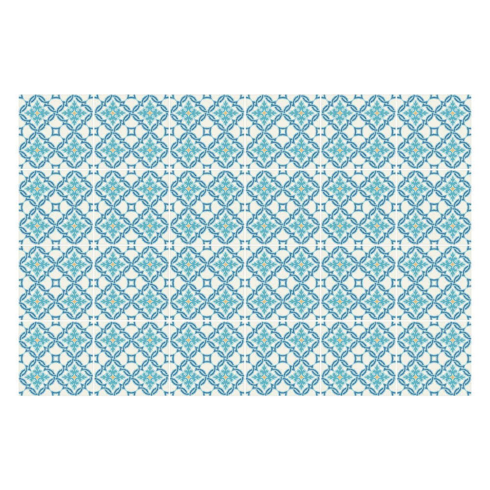 Samolepka na dlaždice Geometrické květinové motivy